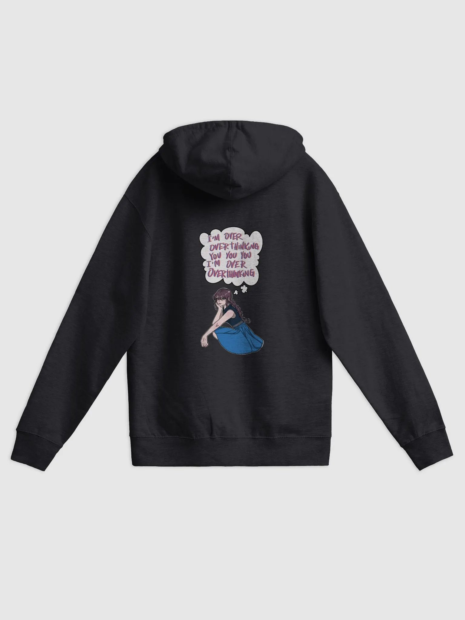 Over Overthinking Anime Zip Hoodie product image (1)