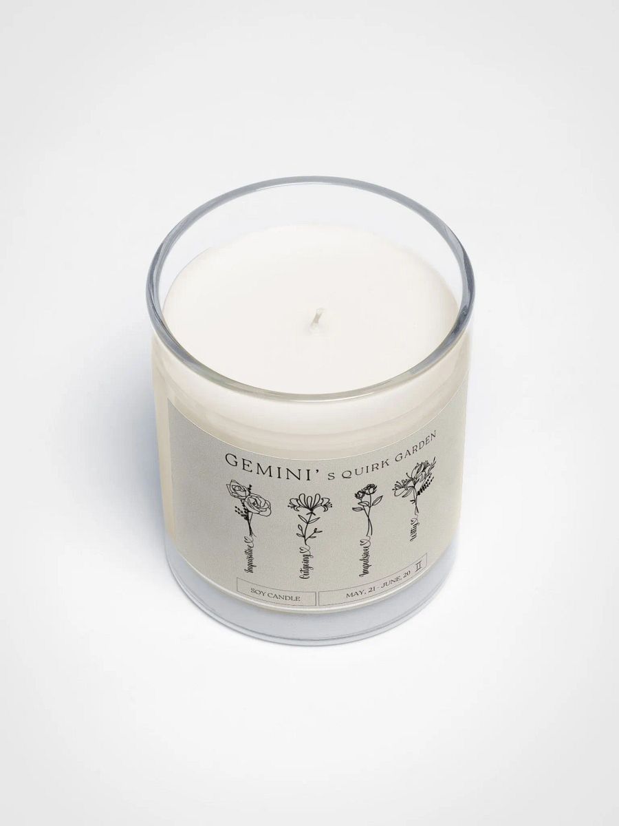 Minimalist Month Flower Gemini Vegan Soy Wax Candle product image (4)