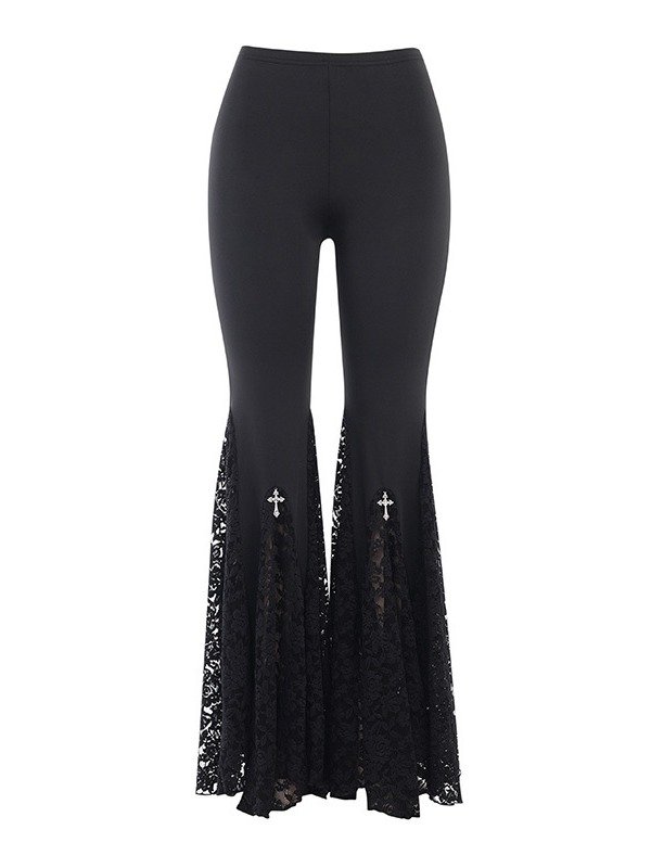 Women's Solid Color Slim Slim High Waist Flared Pants product image (6)