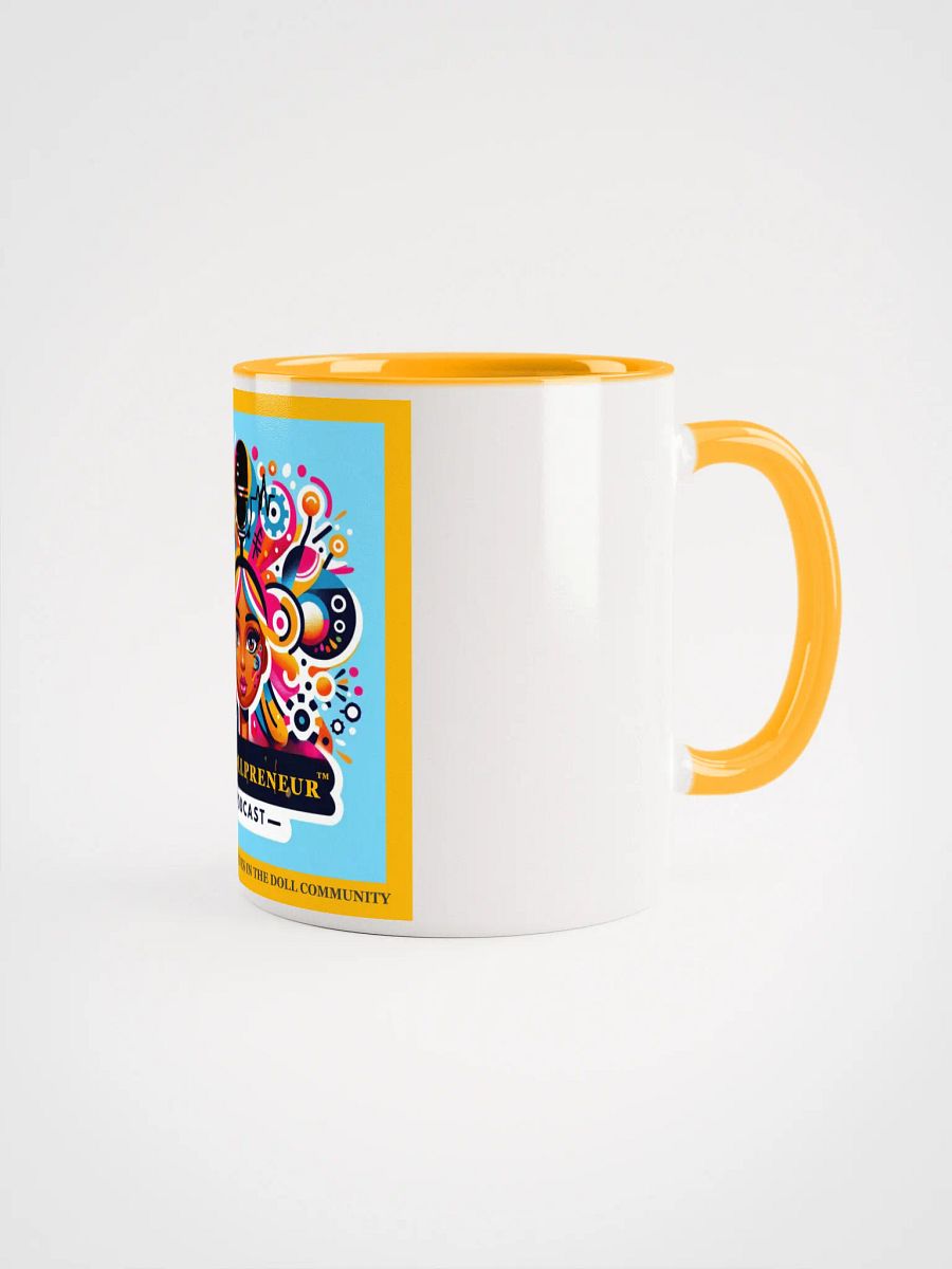 The Dollpreneur Podcast Ceramic Coffee Mug w matching color product image (2)