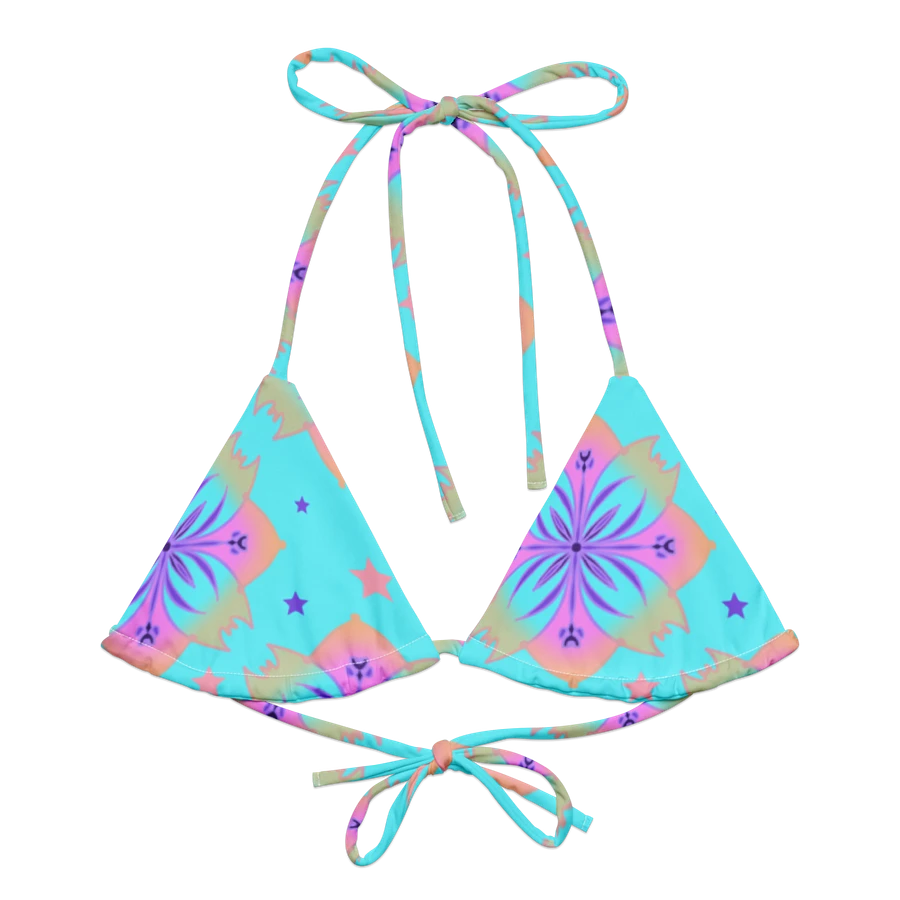 Pretty Pastel Bow Pattern String Bikini Top product image (1)