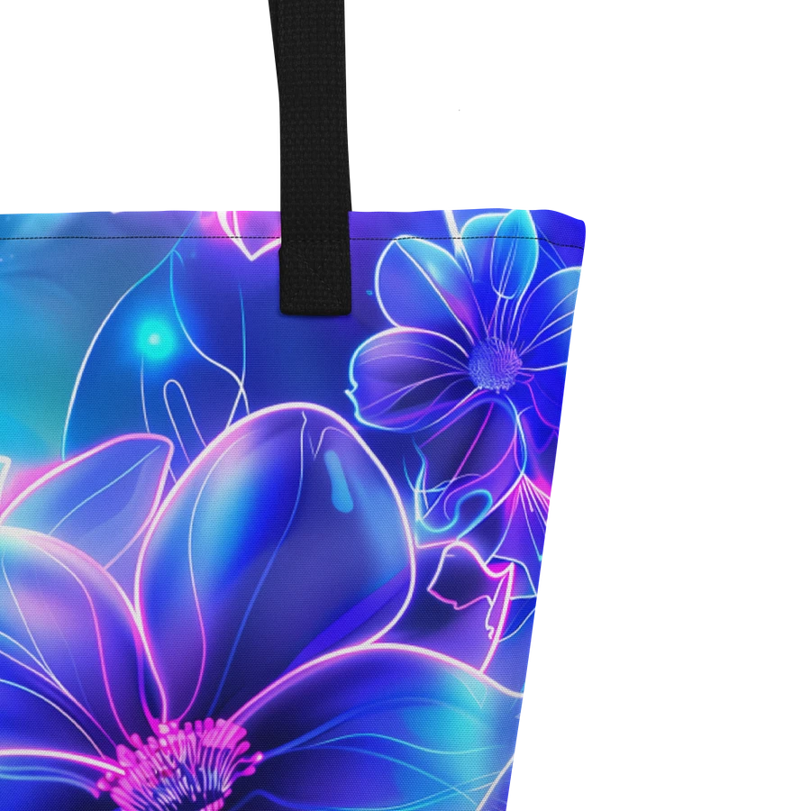 Tote Bag: Unique Stand Out from the Crow Neon Flowers Floral Fashion Design product image (5)