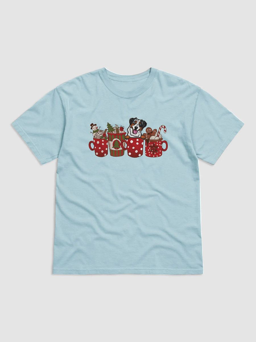 Cute Australian Shepherd(Blue Merle) in a Christmas Cup T-Shirt | Funny Christmas Aussie Pup in a Cup product image (9)