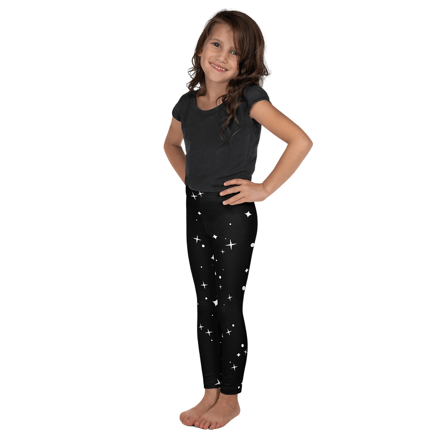 🎨Girls’ | Little Kids | Cape Cuties by BRN.2C.C.™| Leggings 💫| Pink Logo on Starry Black product image (4)