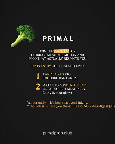 Food that actually respects you.
Early access. Free meal. Full send.
🔥 primalprep.club

#OrangeCountyEats #OCfoodie #MealPrep...