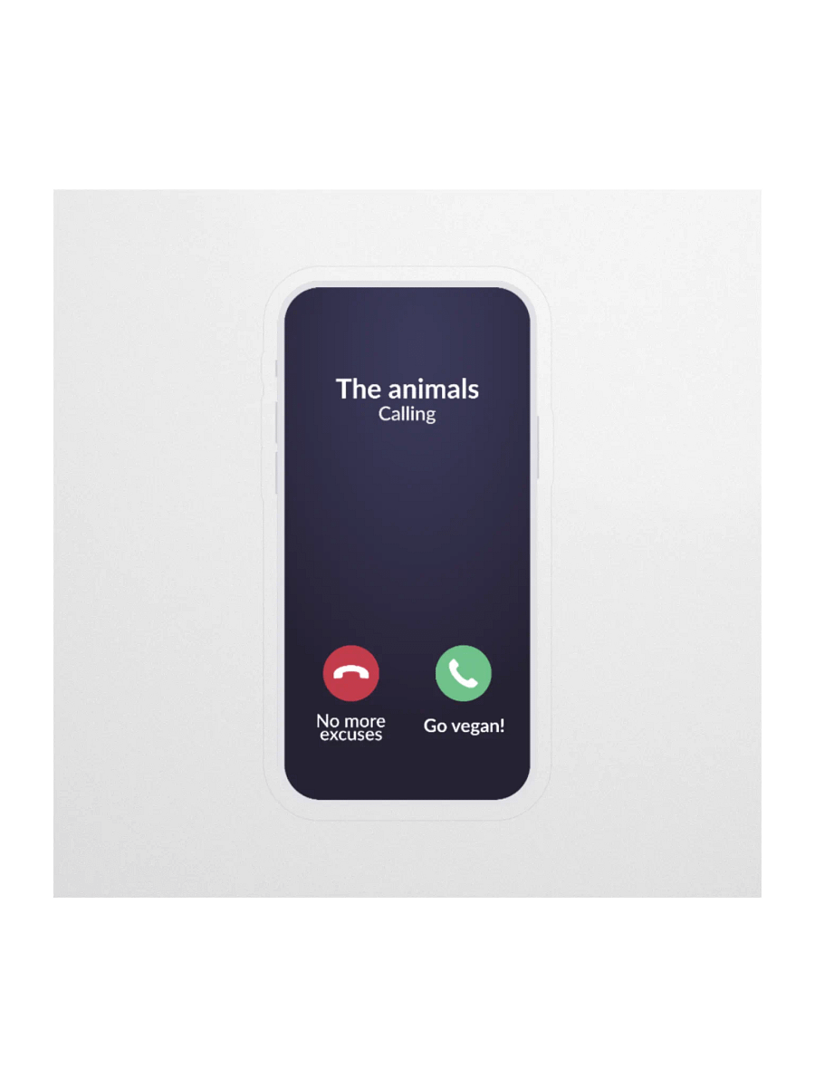 “The Animals Calling - Go Vegan” Fun Sticker product image (1)