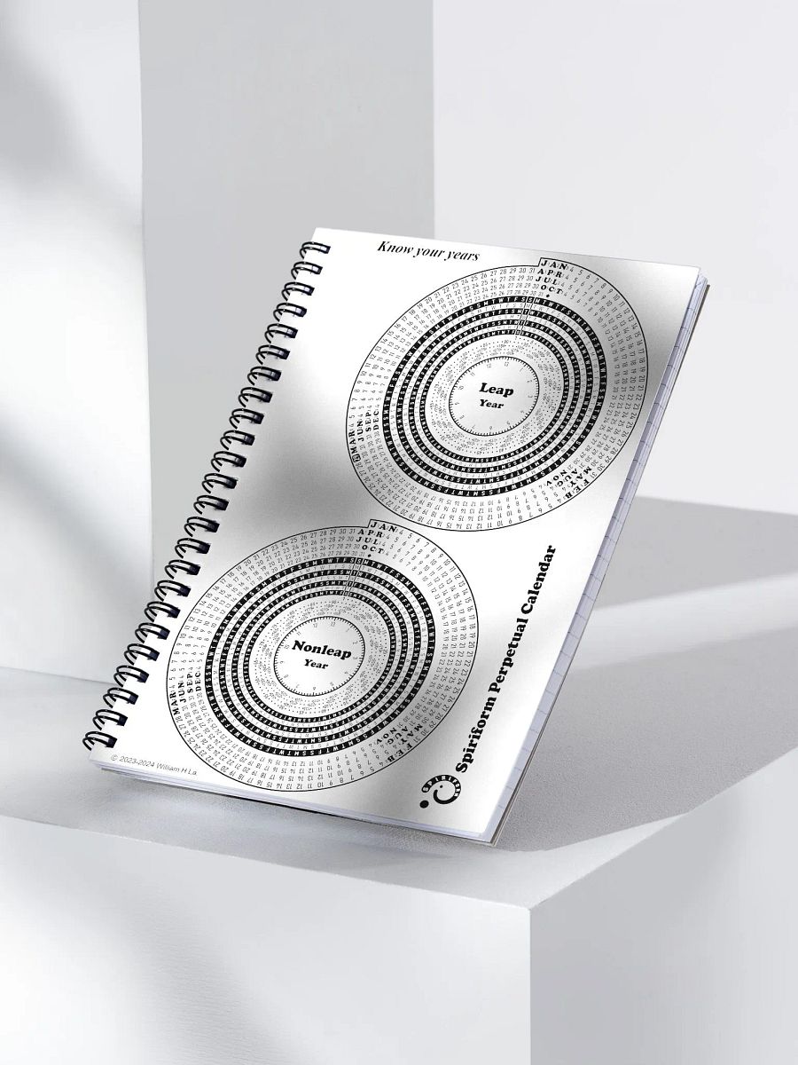 Spiriform Perpetual Calendar Spiral Notebook 5.5