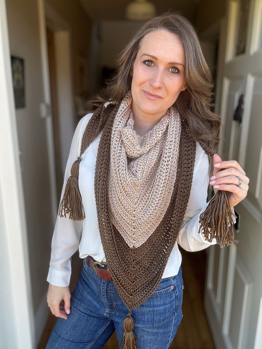 CROCHET PATTERN & VIDEO/ Willow Shawl / Easy Triangle Shawl Crochet Pattern product image (7)