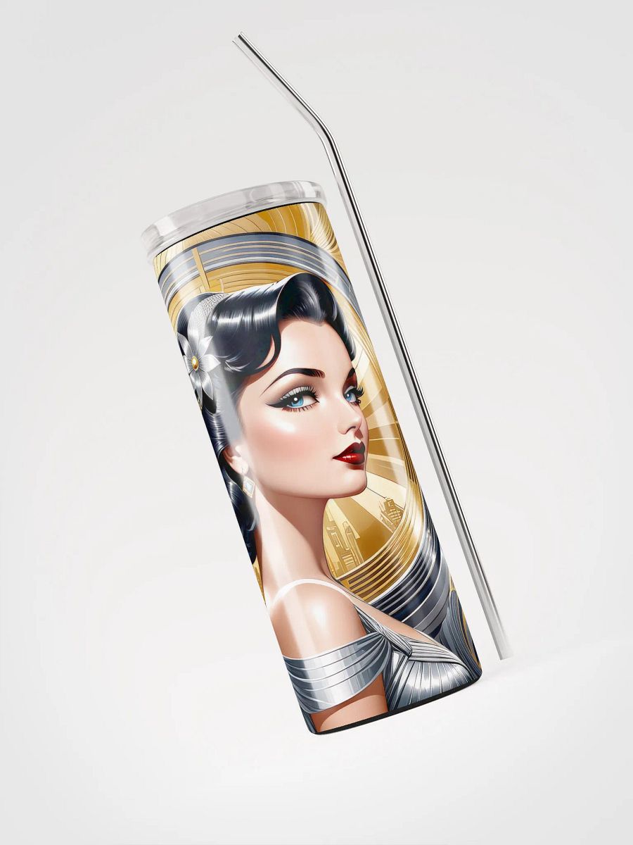 Art Deco Flapper Girl 20 oz Skinny Stainless Steel Tumbler - v4 product image (5)