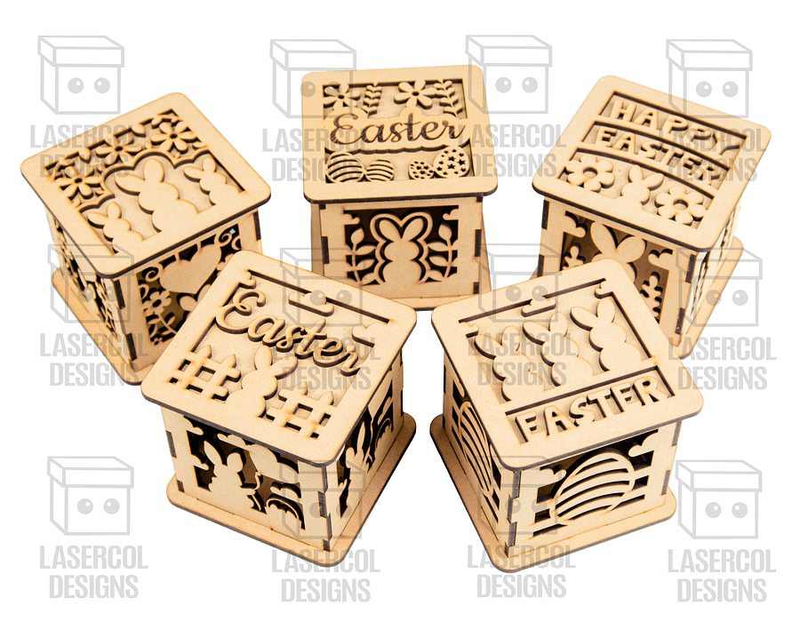 Easter Boxes Set (2 Sizes, 5 Styles) - Laser Cut Files product image (3)