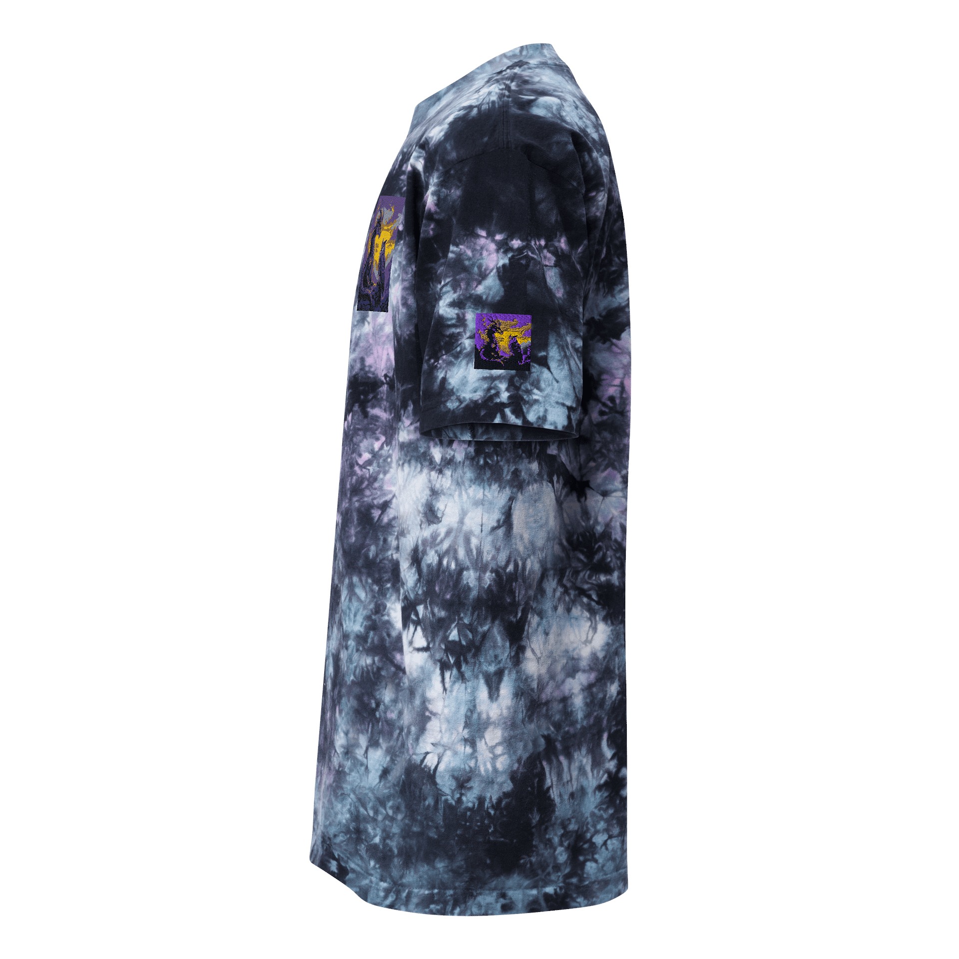 Mystical Dragon and Owl Oversized Tie-Dye T-Shirt product image (2)