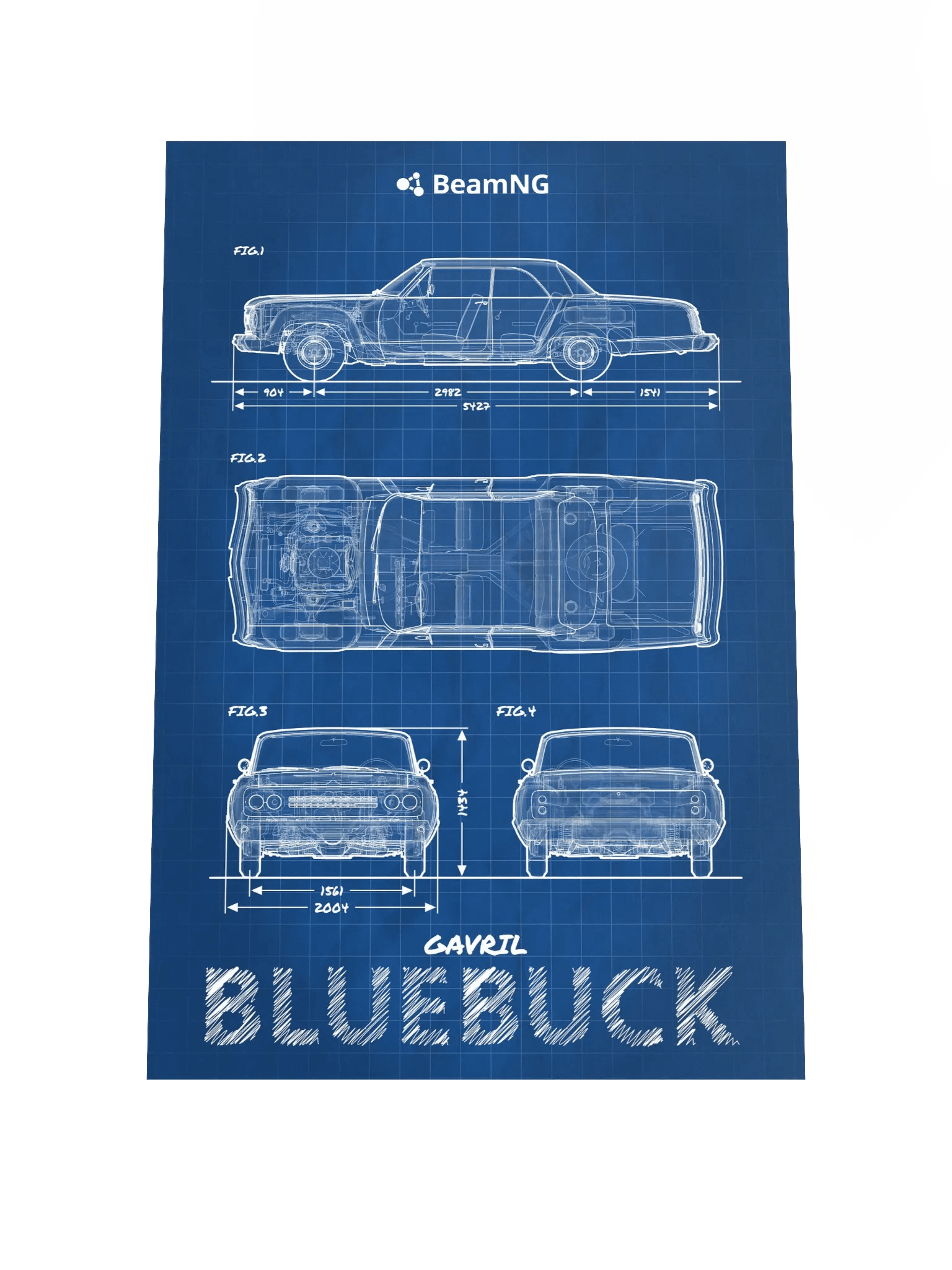 Gavril Bluebuck Blueprint Poster product image (1)