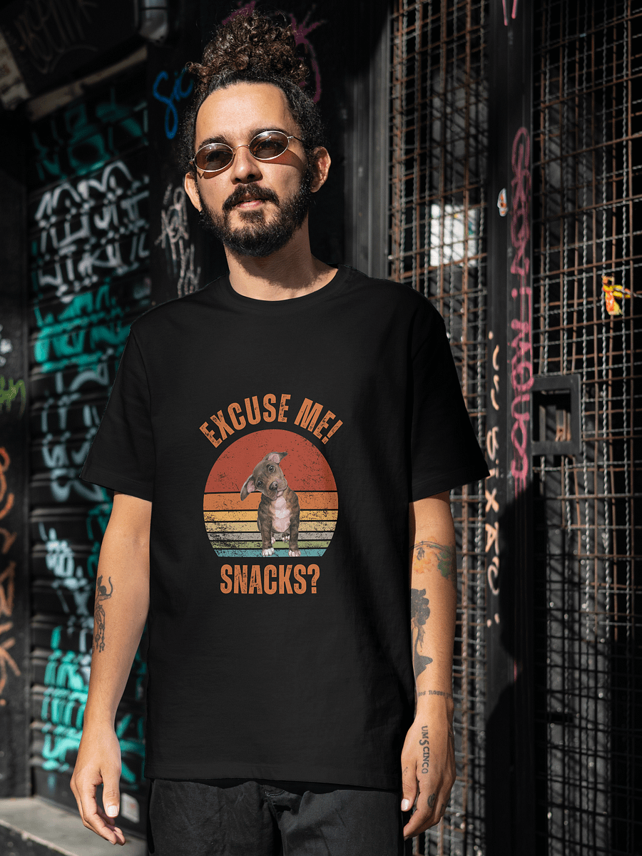 Excuse Me, Snacks? Retro Pit Bull Puppy T-Shirt product image (4)
