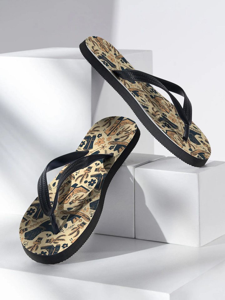 Western Boho Cactus and Boots Flip Flops product image (2)