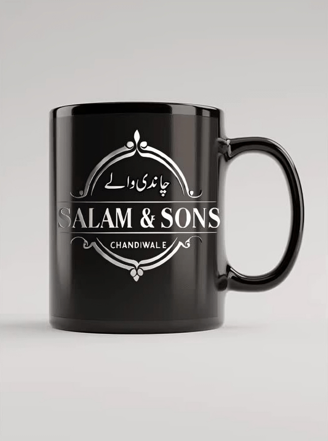 SALAM & SONS CHANDIWALE official Black Glossy Mug product image (1)