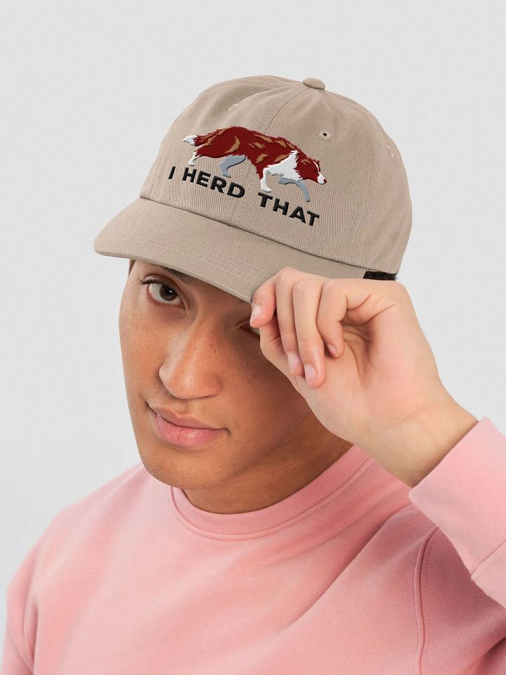 I Herd That Classic Dad Hat(Embroidered) of a Border Collie(Red) product image (34)
