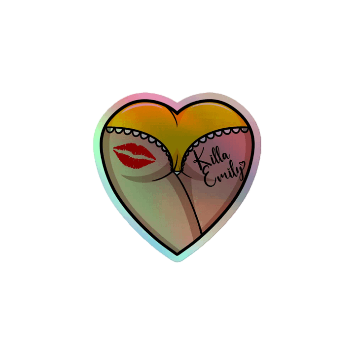 YELLOW HEART BUTT STICKER product image (1)