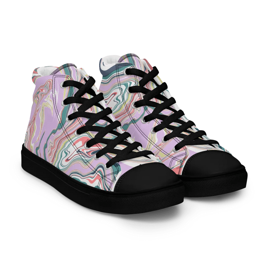 Marbled Dreams High Top Canvas Shoes product image (12)
