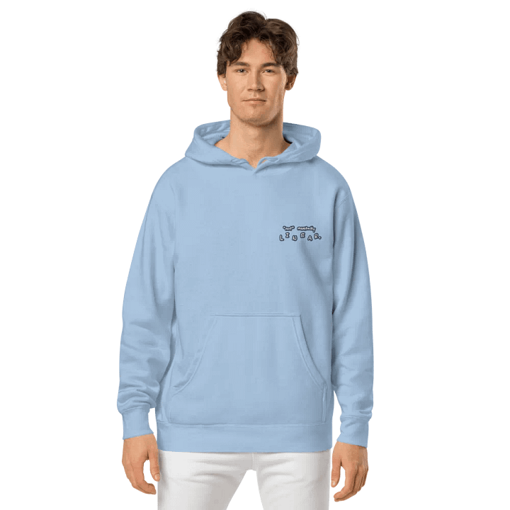 *not* mentally linear (L.C. navy bubble design 2) embroidered pigment hoodie product image (2)