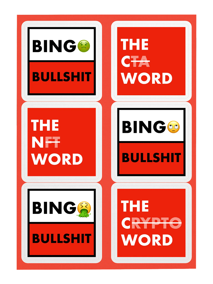 6 stickers BINGO BULLSHIT • planche A5 product image (1)