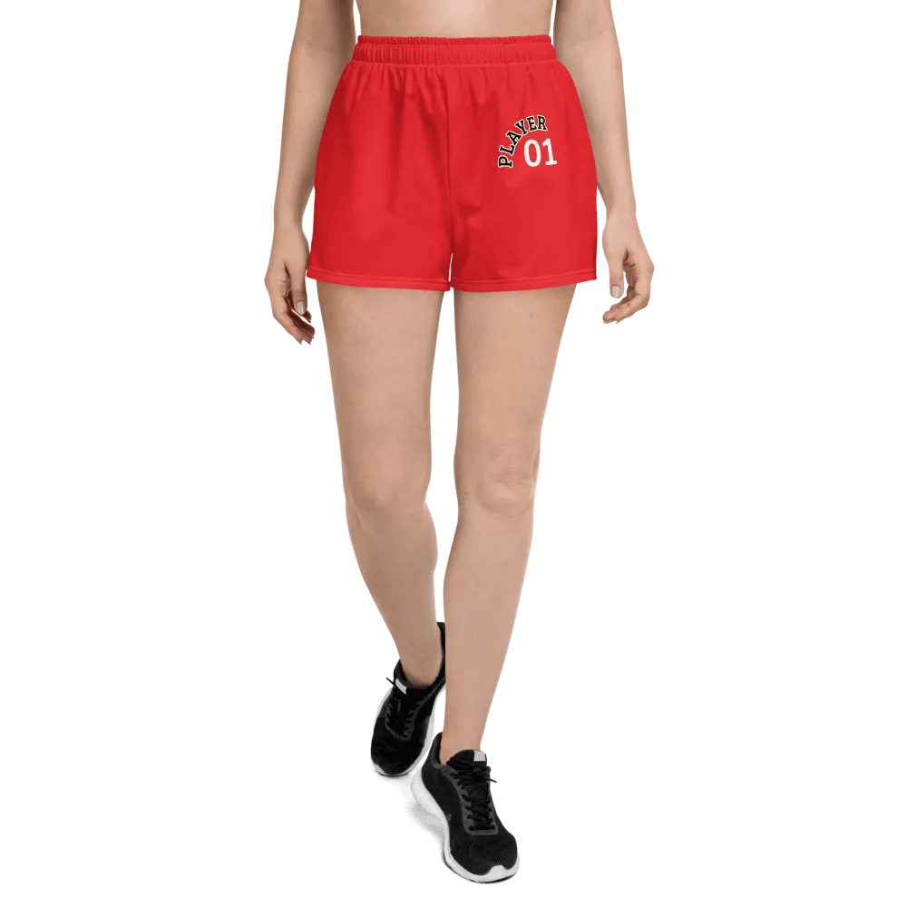 PLAYER 01 Red Stylized Women's Athletic Shorts product image (6)