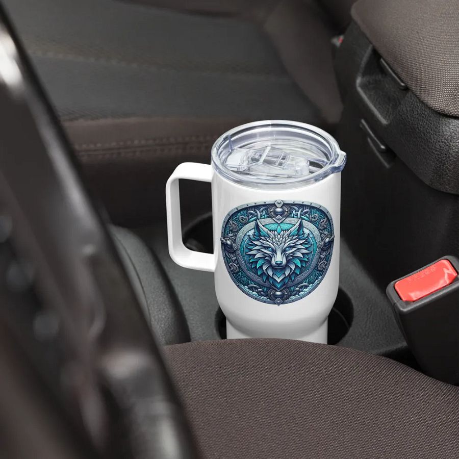 Mystic Wolf Shield Travel Mug product image (8)