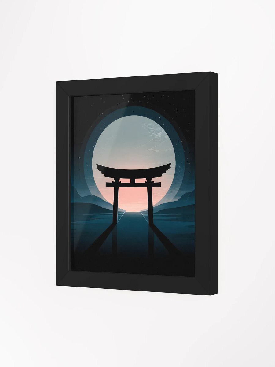 Torii Gate Moon Framed Print | Japanese Landscape Wall Art product image (3)