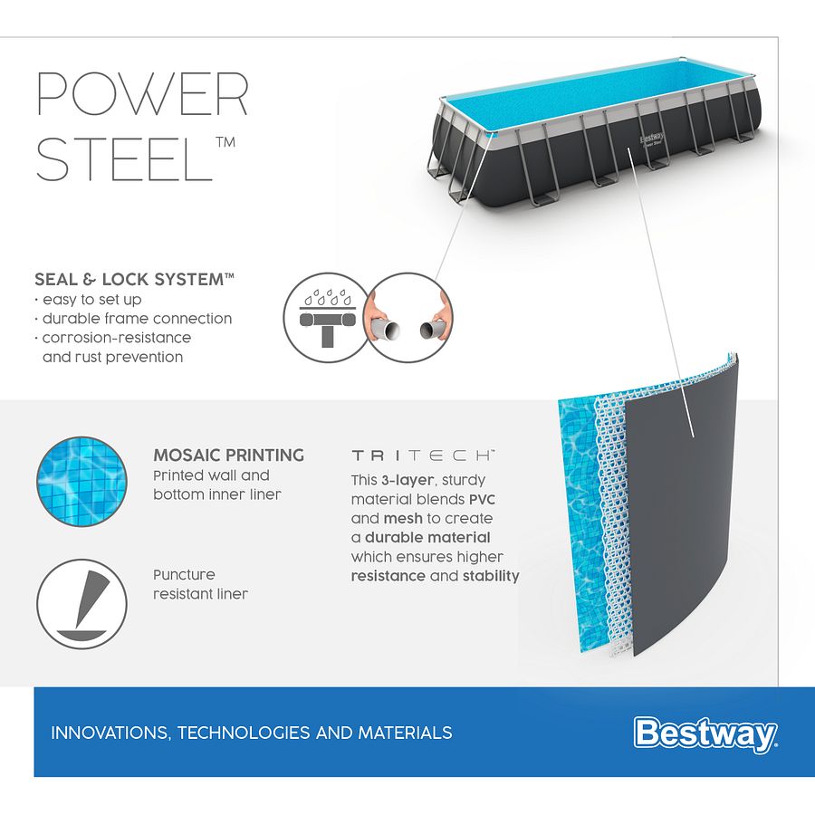 5612B Power Steel 21 ft x 9 ft x 4.3 ft (Rectangular Pool Set) product image (10)