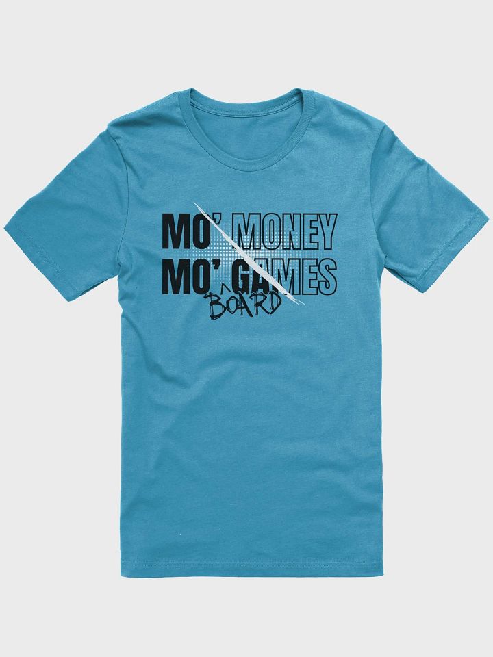 90s Rap Shirt for Board Gamers, Cool Unisex Gamer Aqua T-shirt, Mo Money Mo Board Games product image (2)