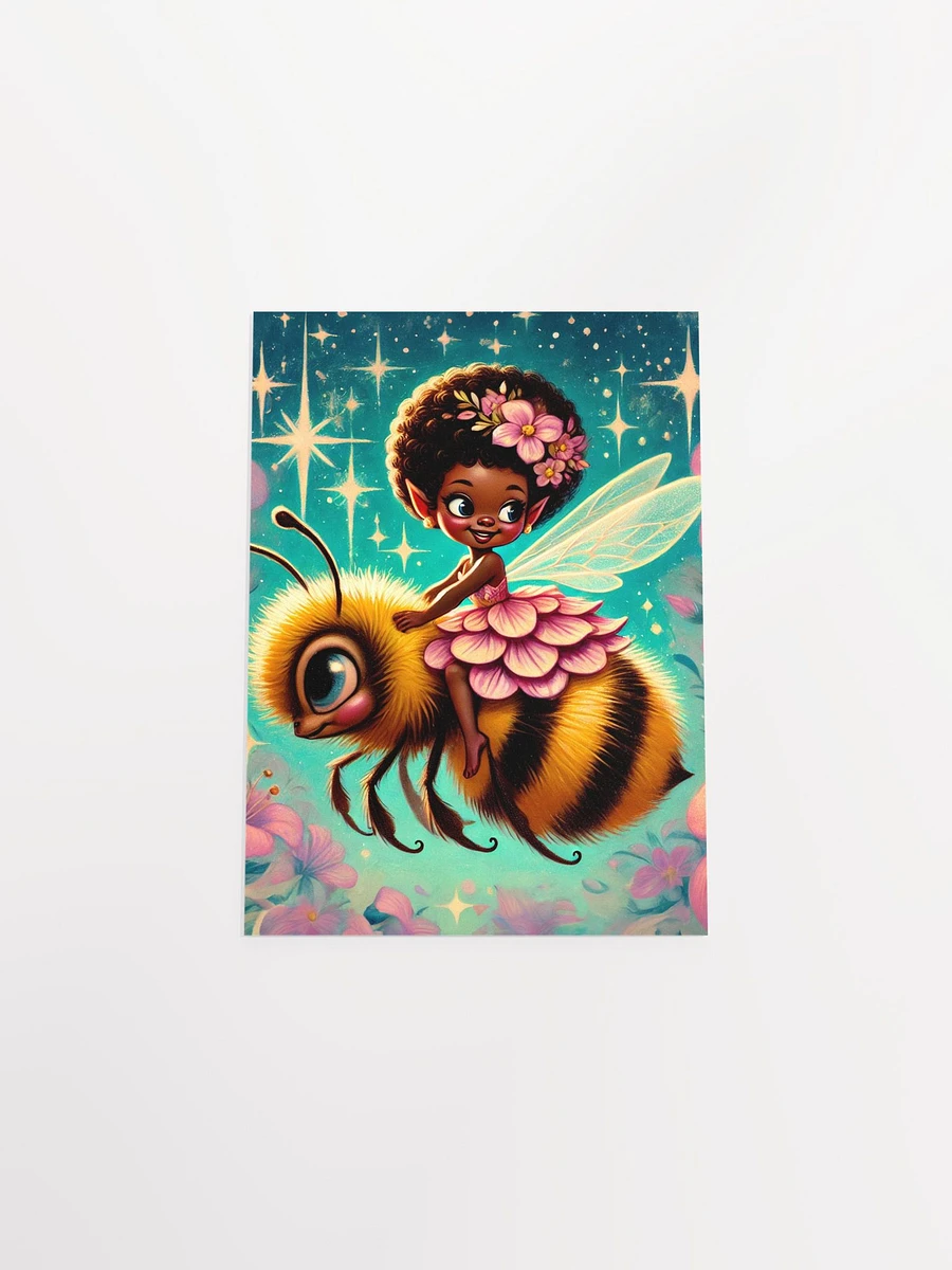 Flower Fairy Riding a Bumblebee Fantasy Premium Poster product image (30)