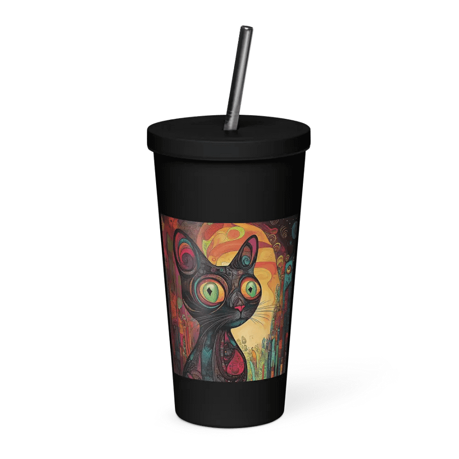 Vibrant Cat Fantasy - Insulated Tumbler With A Straw product image (5)
