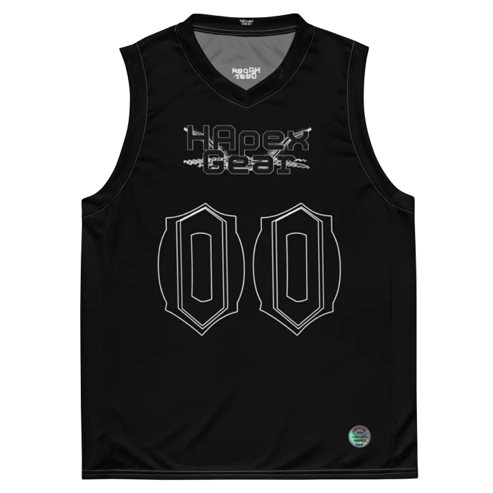 Toomey - Black - Recycled Unisex Basketball Jersey - Black HApex Gear Black Logo product image (2)