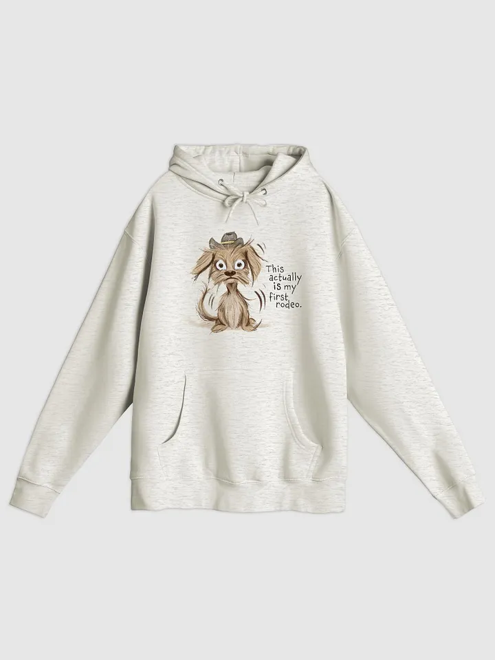 Anxious Pup hoodie oatmeal color product image (1)