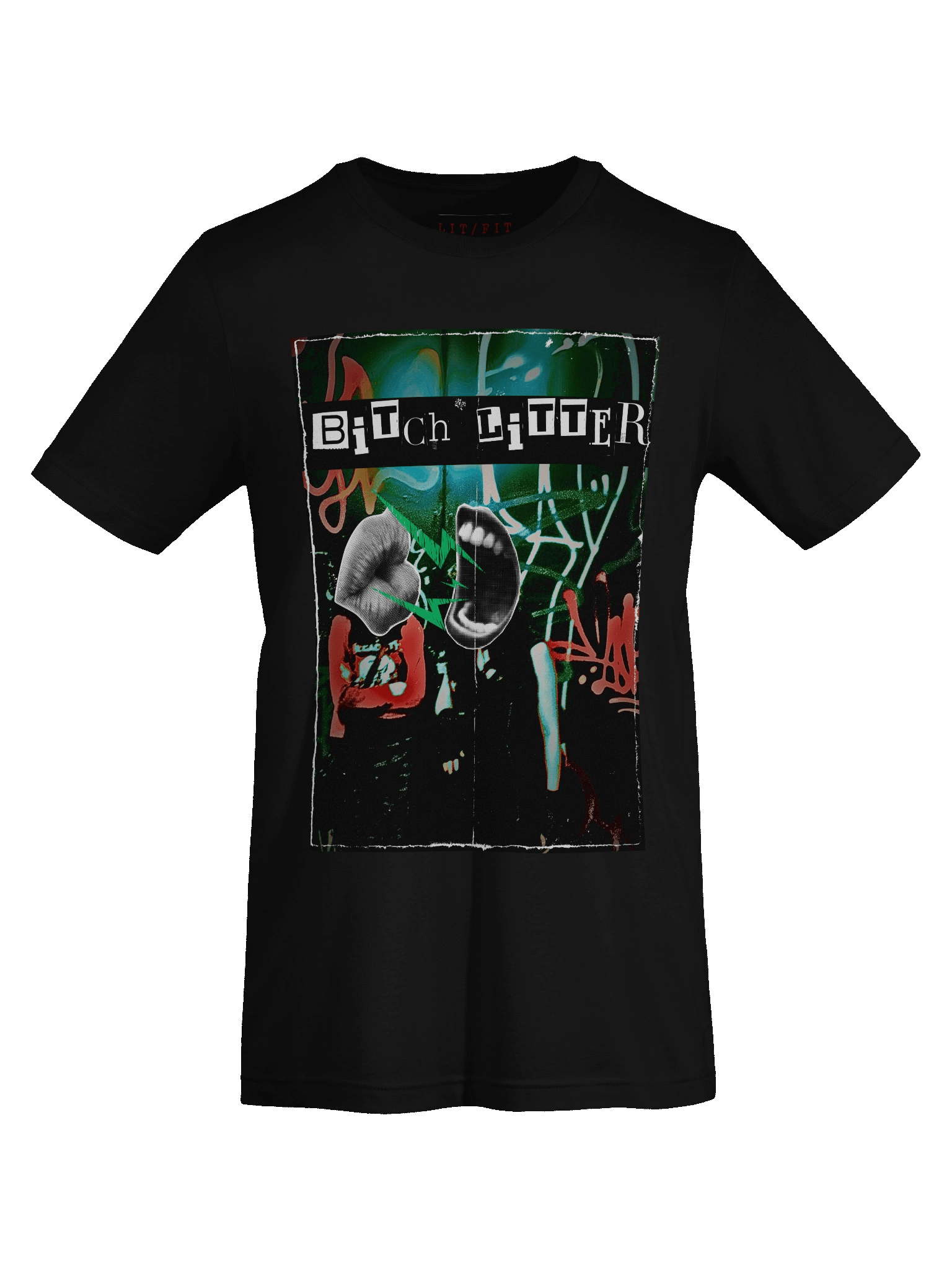 b*tchl*tter tee [bk/red/grn] product image (7)