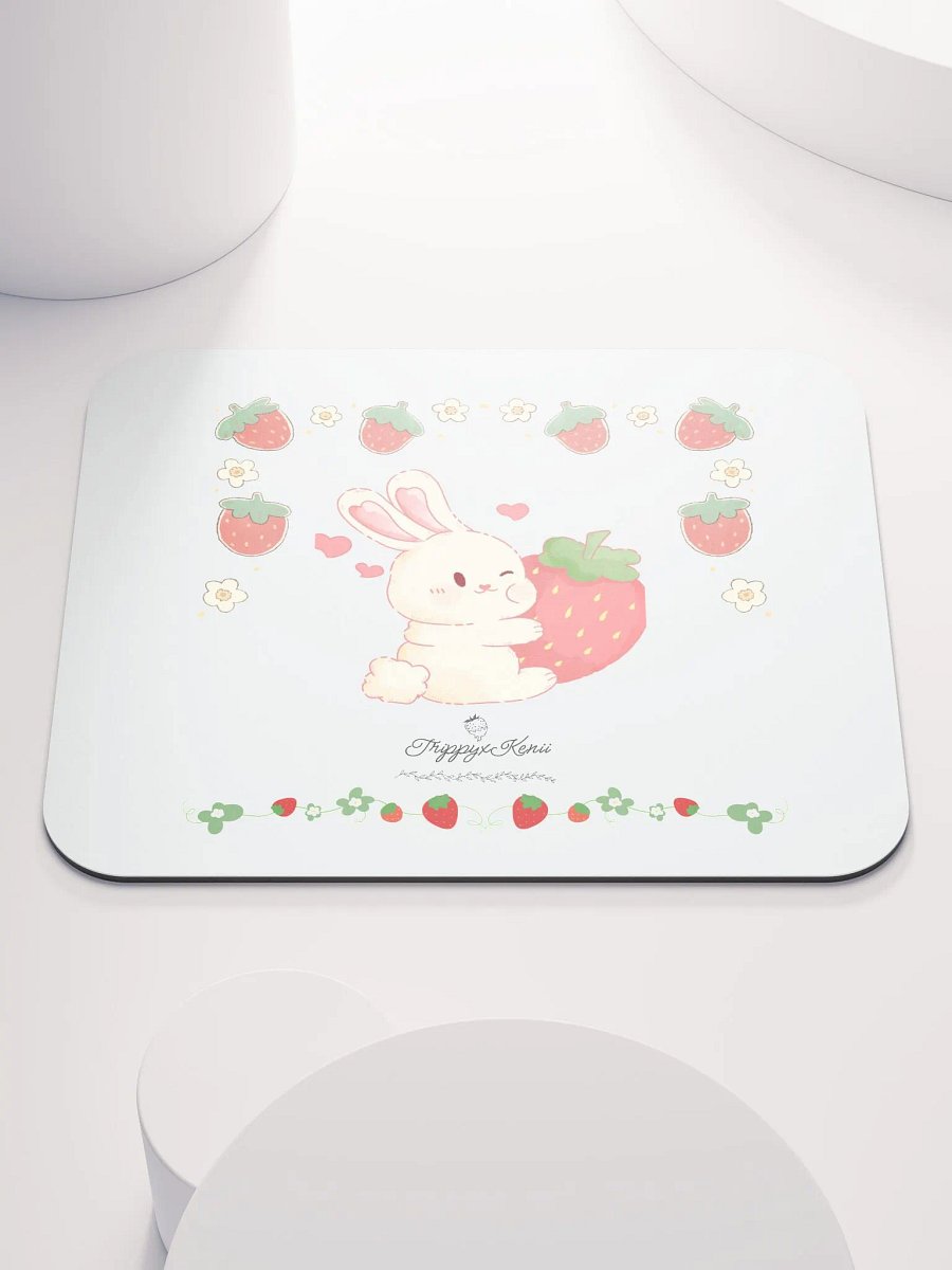 Strawberry Bunny Mouse Pad product image (1)