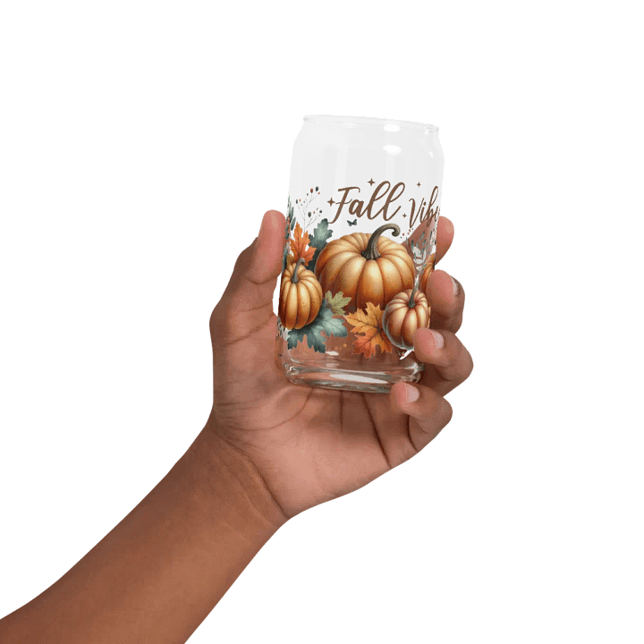 Boho Fall Pumpkin Glass Can Sipper product image (2)
