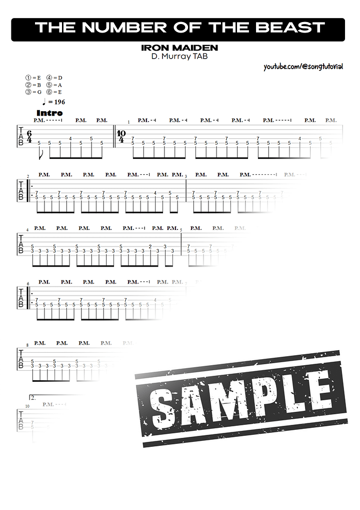 The Number of the Beast PDF TAB + Backing Track MP3 product image (2)