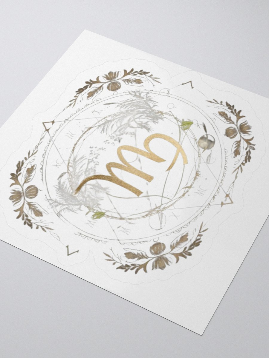 Virgo Zodiac Sticker - Maiden with Wheat & Floral - Durable Vinyl product image (9)