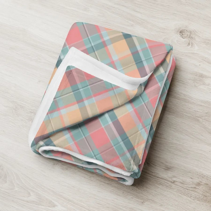 Summer Plaid Throw Blanket product image (5)