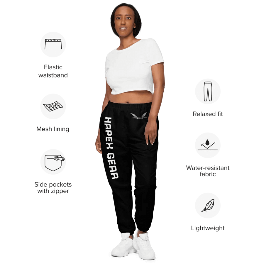 Unisex Track Pants - Black - White HApex Gear White Logo product image (8)