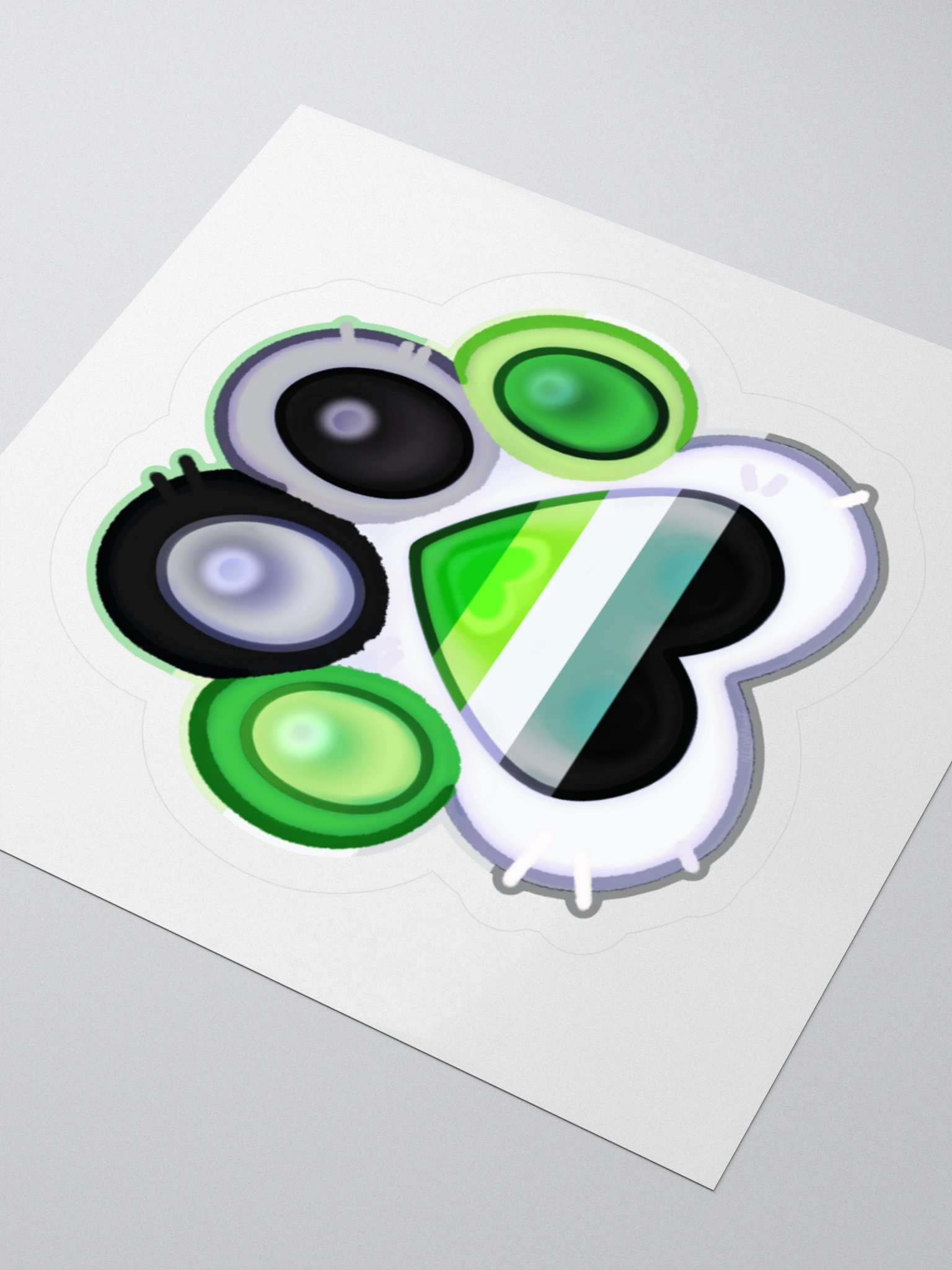 Aromantic Pride Paw Print Kiss Cut Stickers product image (9)