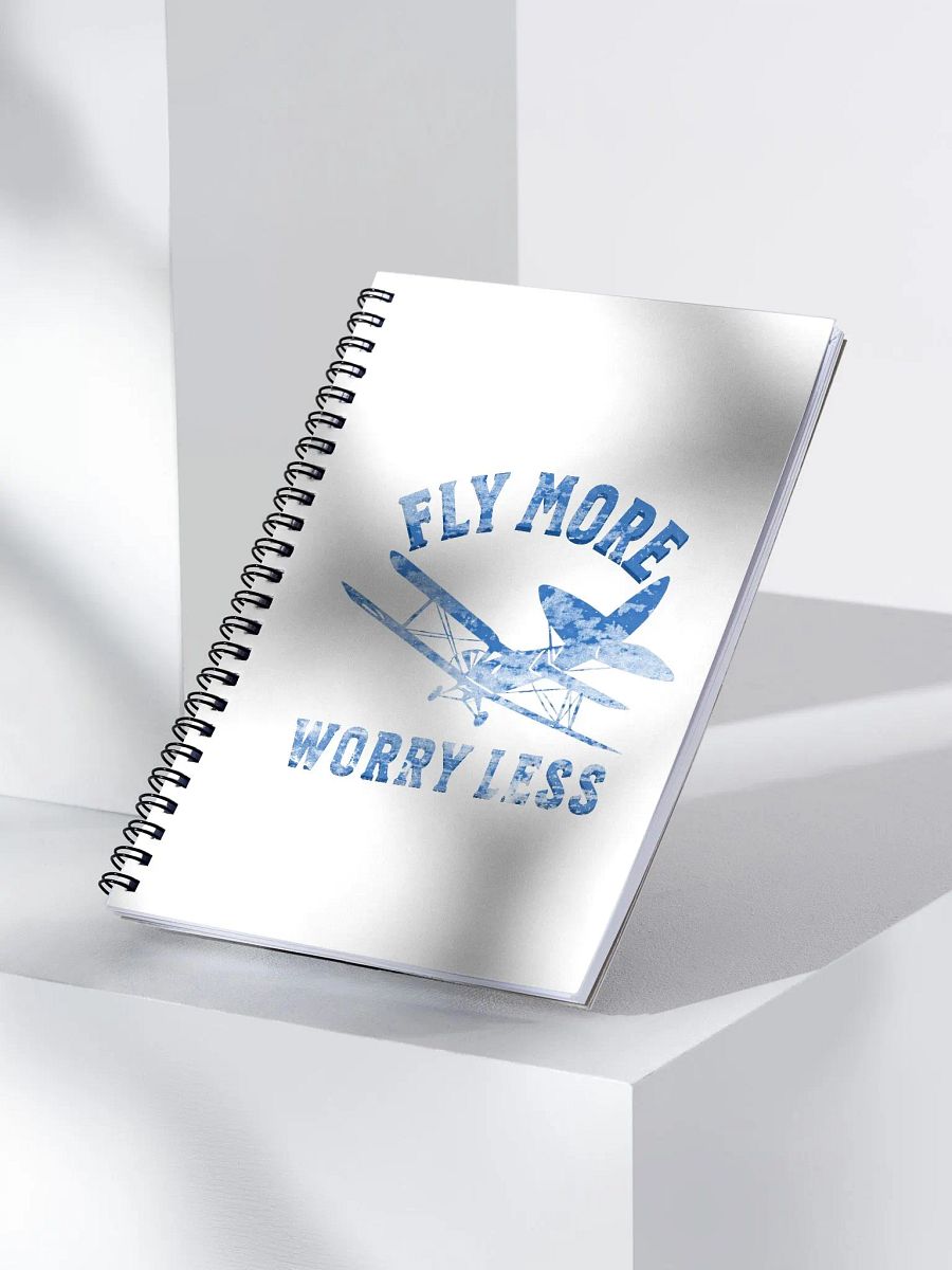 Fly More Worry Less - Biplane - Spiral Notebook product image (3)