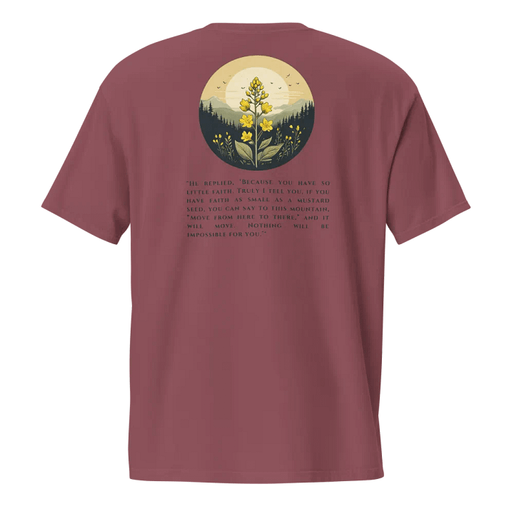 Faith in Bloom Christian Pocket T-Shirt | Matthew 17:20 product image (1)