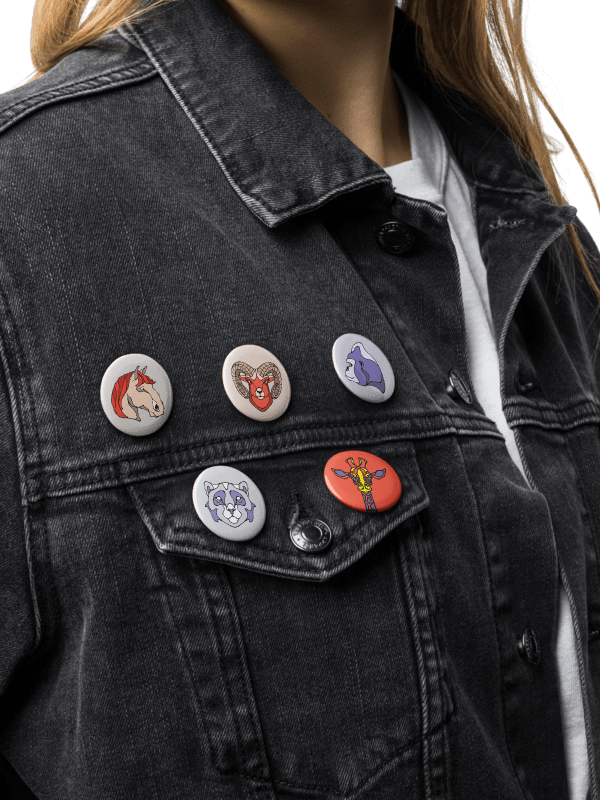 Whimsy Critters - Set of 5 Pin Buttons product image (3)