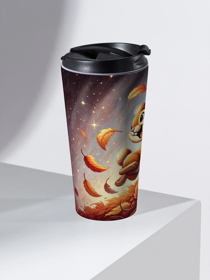 Autumn Leaves Bunny Rabbit Stainless Steel Travel Mug product image (2)