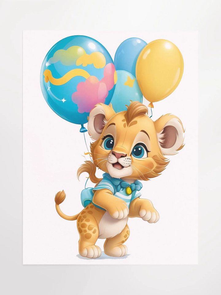 Cute Lion Cub - Poster - Nursery-Kids Room - Medium Size 18x24 Inches product image (1)