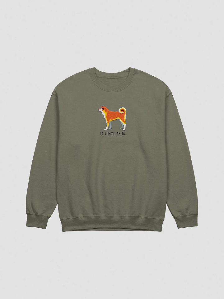 La Femme Akita Sweatshirt (Embroidered) of a Japanese Akita Inu product image (4)