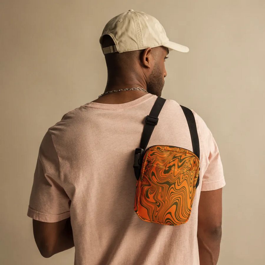 Utility Crossbody Bag - Abstract Orange Swirls product image (9)