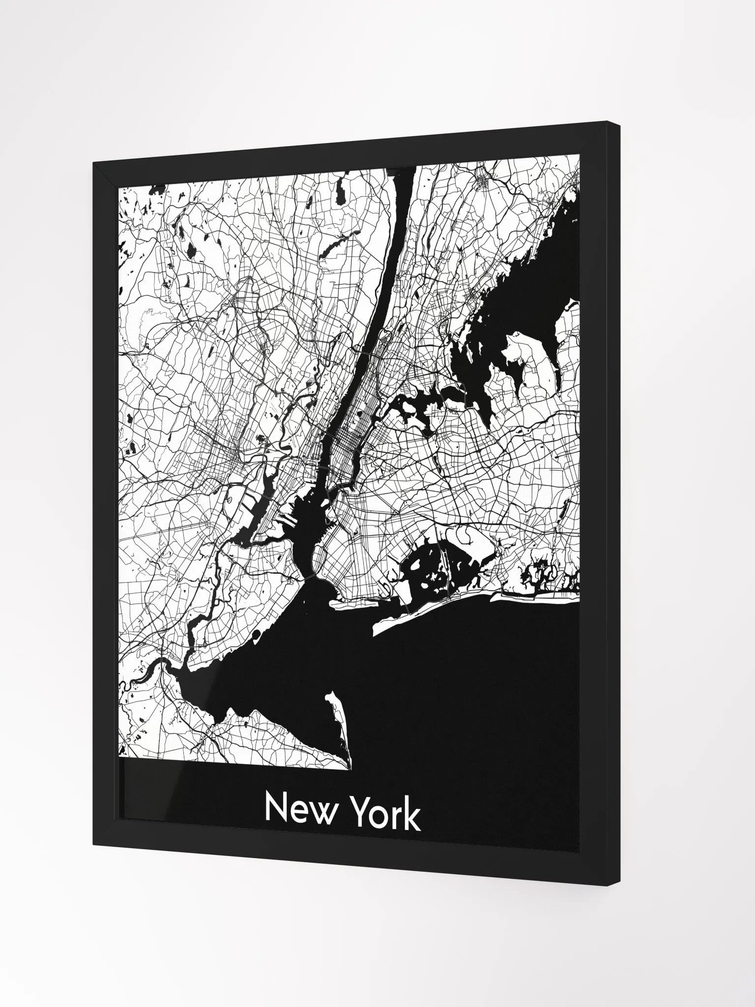 New York City Map Print: Modern Black & White Wall Art product image (2)