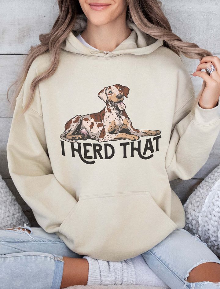 I Herd That Hooded Sweatshirt of a Catahoula Leopard Dog (Red Merle) | Funny Hoodie for CLD Paw-rents product image (15)